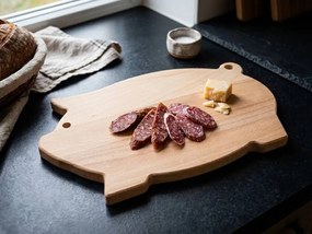 AMADEA Drevená doštička servírovacia v tvare ošípanej, masívne drevo, 36x22x2 cm