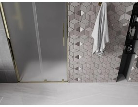 Mexen Velar, posuvné sprchové dvere do otvoru 110 cm, 8mm sklo námraza, zlatá lesklá, 871-110-000-31-50