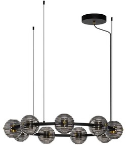 LED stmievateľný čierno-zlatý moderný luster Las 91
