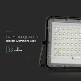 LED Vonkajší solárny reflektor LED/15W/3,2V IP65 6400K čierna + DO