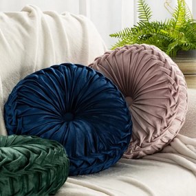 Dekorstudio Okrúhly vankúš VELVET95 v zelenej farbe - priemer 40cm