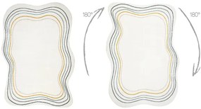 Koberec FUSION Shape  5707 biely / tmavozelený