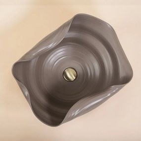 Keramické umývadlo na dosku REA HM-66TB Handmade ART hnedé