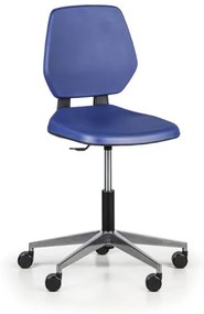 Antares Pracovná stolička ALLOY PU, nízka, na kolieskach, modrá
