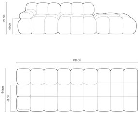 Béžová pohovka z textílie buklé 288 cm Bellis – Micadoni
