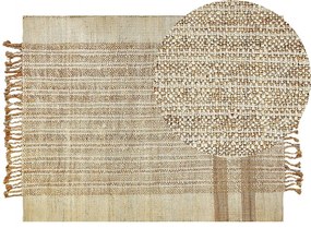Jutový koberec 140 x 200 cm béžový ORTAOBA Beliani