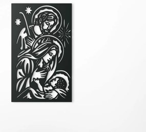drevko Drevený obraz Betlehem Rozmer obrazu: 44,5 x 27 cm, Farba dekorácie: Čierna