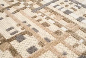 Terasový krémový koberec so sivý detailom Šírka: 80 cm | Dĺžka: 150 cm