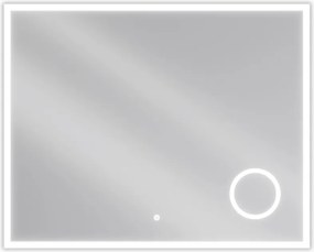 Mexen Kala, LED kúpeľňové zrkadlo s podsvietením a kozmetickým zrkadlom 100 x 80 cm, 6000K, ochrana proti zahmlievaniu, 9820-100-080-611-00