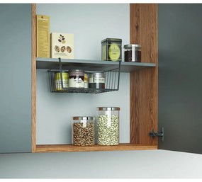 Čierny závesný kuchynský košík Metaltex, dĺžka 30 cm