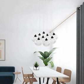 Toolight Toolight, závesné svietidlo 9xG9, MS022-9CP, čierna, OSW-09637