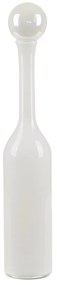SKLENENÁ VÁZA ISLA (FI) 12X70 CM BIELA