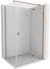 Mexen Mist H T, sprchový kút s výklopnými dverami pravý 105 x 70 cm, číre sklo, medená matná, 8A5T-105-070-65-00-P