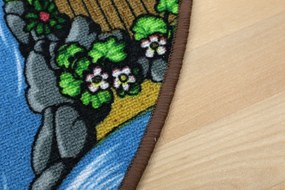 Vopi, Detský kusový koberec Dino kruh, 250x250 (priemer) kruh, viacfarebná, detská izba