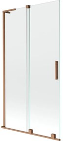 Mexen Velar L, 2-krídlová posuvná vaňová zástena 100 x 150 cm, 8mm číre sklo, medená matná, 896-100-003-01-65