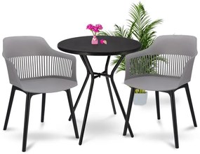 Dekorstudio Balkónové sedenie CORNIDO sivé - 2x stolička + 1x stôl