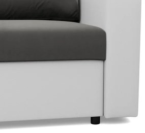 Rohová rozkladacia sedačka LUNA popolová / biela