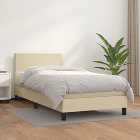 Boxspring posteľ s matracom krémová 80x200 cm umelá koža 3140971
