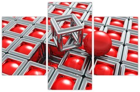 Obraz - 3D metalická abstrakcia (90x60 cm)