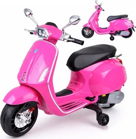 JOKOMISIADA Elektrický skúter VESPA na batériu pre deti s melódiami PA0344 ružový