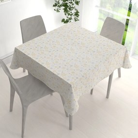 Biante Saténový štvorcový obrus LUP-505 Zlato-strieborné vločky na bielom 100x100 cm