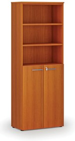 Kombinovaná kancelárska skriňa PRIMO WOOD, dvere na 3 poschodia, 800 x 420 x 2128 mm, čerešňa