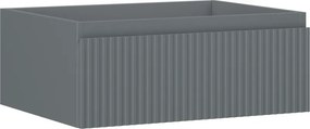 Mexen Rivel, kúpeľňová skrinka 60 cm, 1 zásuvka, drážkovaná, grafitová matná, 91A20-06023-1-BF66