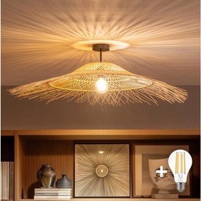 BRILAGI - LED prisadený luster CERIA BOHO 1×E27/60W/230V, priemer 100 cm, čierna/béžová
