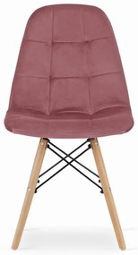 Set dvoch jedálenských stoličiek DUMO zamatové ružové (2ks)