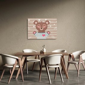 Sklenený obraz - Milujúci medvedík (70x50 cm)