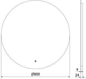 Mexen Erg, okrúhle LED podsvietené kúpeľňové zrkadlo 80 cm, 6000K, vykurovacia podložka proti zahmlievaniu, 9823-080-080-611-00