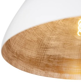Priemyselné závesné svietidlo biele so zlatom 50 cm - Magna Eco