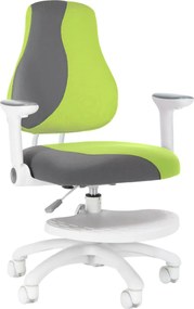 Detská rastúca stolička Neoseat KINDER WHITE PLUS — látka, šedá / zelená
