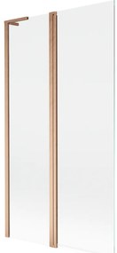 Mexen Mist L, 2-krídlová vaňová zástena 100 x 150 cm, číre sklo, medený matný profil, 8A9L-100-011-65-00