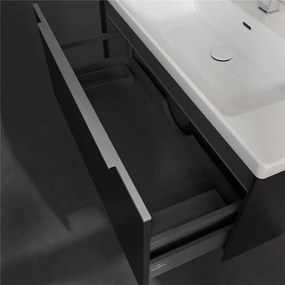 VILLEROY &amp; BOCH Subway 3.0 závesná skrinka pod umývadlo, 1 zásuvka, s LED osvetlením, 973 x 478 x 429 mm, Volcano Black, C569L0VL