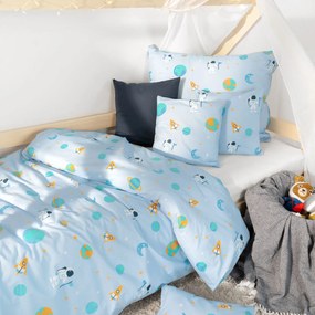 Goldea detské bavlnené obliečky - kozmonauti vo vesmíre 140 x 200 a 70 x 90 cm
