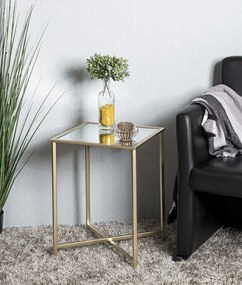 Štvorcový odkladací stolík Lagos 39x39 cm, zlatý