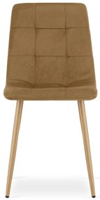 Hnedá zamatová stolička KARA