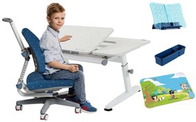 AMADEUS Detský rastúci stôl ŽOLÍK III dekor biely céder + rastúca stolička KLÁRA II