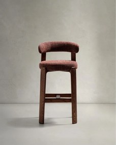 Hnedá/v tmavo prírodnej farbe barová stolička z jaseňového dreva (výška sedadla 75 cm) Granite – Kave Home