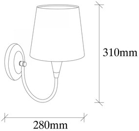 Nástenná lampa Pardo mosadz/biela