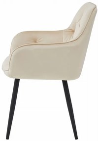 Set dvoch jedálenských stoličiek JORK zamatové, béžové (čierne nohy) 2 ks