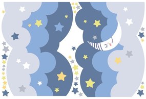 Nástenná samolepka Ambiance Scandinavian Clouds With Stars And Moon
