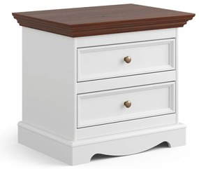 PROXIMA.store - Rustikálny nočný stolík - BELLUNO ELEGANTE FARBA: biela - orech
