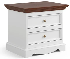 PROXIMA.store - Rustikálny nočný stolík - BELLUNO ELEGANTE FARBA: biela - orech