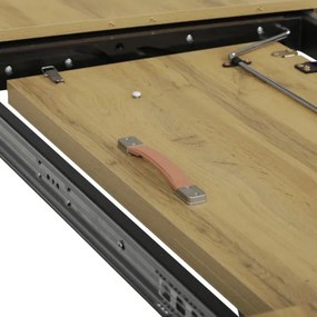 Jedálenský stôl 160x90 cm, rozkladací HT-R5624 OAK dub / čierne nohy