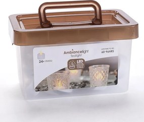 Sada 24 ks čajových LED sviečok s časovačom