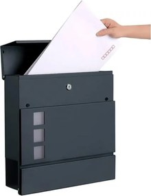 Poštová schránka s držiakom na noviny, antracitovo sivá