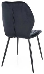 Jedálenská stolička Broda Velvet, čierna