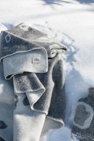 Vlnená deka Saimaannorppa 130x180, sivo-biela